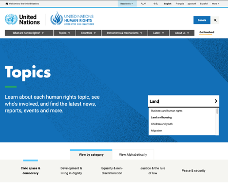 OHCHR Topic Page
